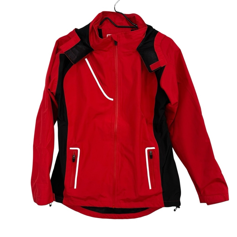 Team 365 Women's Red and Black Size Medium Hooded Dominator Waterproof Jacket